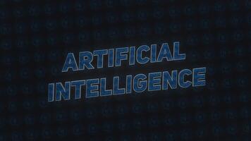 Artificial Intelligence 3d Text on a Refrective Background. video