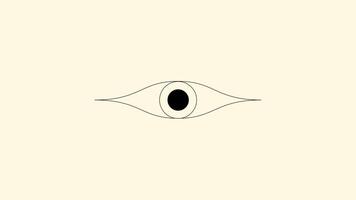 Human eye opening and closing animation. Perfect loop video