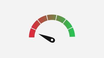 Gauge Meter Going From Zero To Maximum Animation on a White Background video
