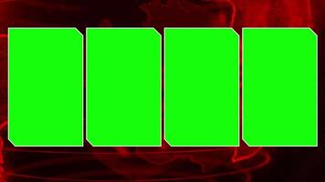 News Studio Template with 4 Green Screen Windows. Dynamic News Background with Green Screens video