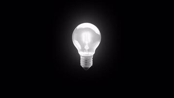 Retro Edison Tungsten bulb animation. Warm light flickers on a black background. video