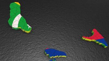 Comoros map 3d. 3d map of Comoros. video
