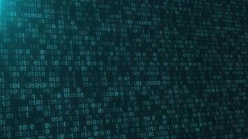 Binary Code Animation on a Blue Background. Coding Background Animation video