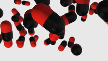 3D Capsules Rotating and Falling Down Animation. video