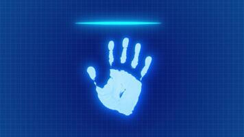Scanning Handprint Animation. Scan for Recognition. Criminal Record Search. 4K video