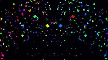 Colorful confetti exploding from left and right on a transparent background. video