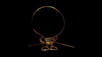 Neon frame effect, Light Bulb Represents home maintenance tasks on black background video