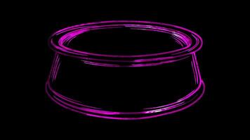 Neon frame effect, Pet Bowl For pet feeding on black background video