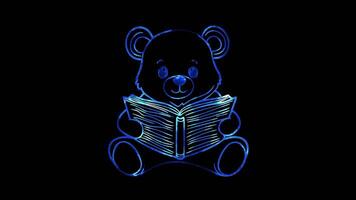Neon frame effect, Open and Read Book on black background video