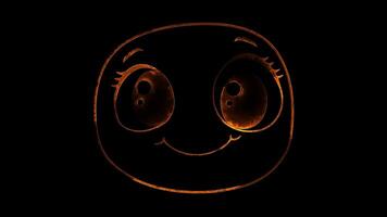 Neon frame effect, Winking Face - Playfulness on black background video
