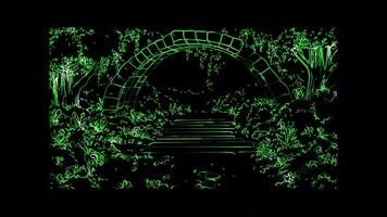 Neon frame effect, Tunnel on black background video