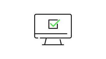 lista de controle esboço ícone animação. transparente fundo video