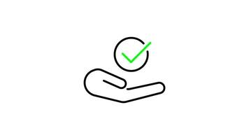 checklist outline icon animation. transparent background video