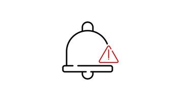 cautionary chart outline icon animation. transparent background video