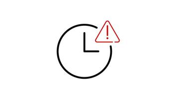 cautionary chart outline icon animation. transparent background video