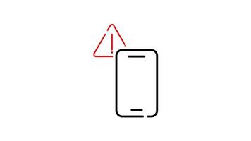 alert outline icon animation. transparent background video