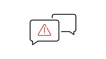 cautionary chart outline icon animation. transparent background video
