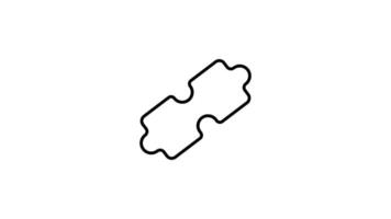 puzzle challenge solution outline icon animation. transparent background video