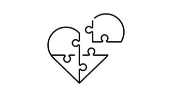 puzzle challenge solution outline icon animation. transparent background video