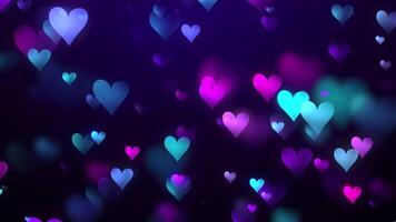 Multicolored Heart Particles Background Flying Through video