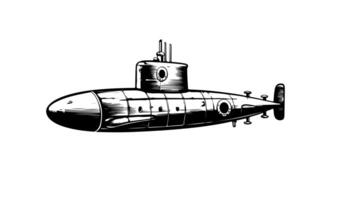 Animation forms a sketch of a submarine icon video