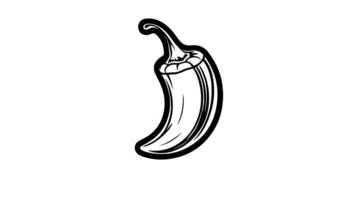 Animation forms a sketch of the chili icon video
