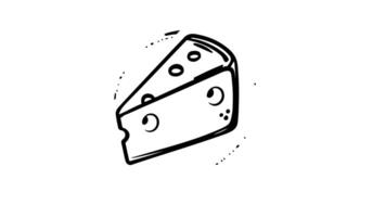 Animation forms a sketch of a piece of cheese icon video