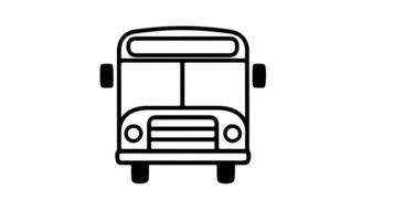 Animation forms a sketch of a bus car icon video