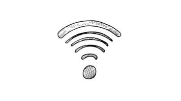 Animation forms a sketch of the WiFi icon video