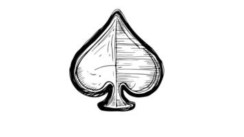 Animation forms a sketch of a shovel icon video