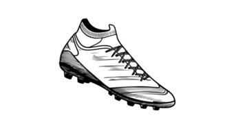 Animation forms a sketch of a soccer shoe icon video