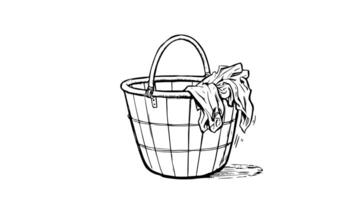 Animation forms a sketch of the clothes basket icon video