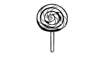 Animation forms a sketch of a lollipop icon video