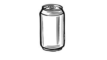 animation forming a sketch of a soda can video