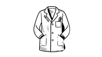 Animation forms a sketch of a lab coat icon video