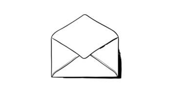 Animation forms a sketch of an envelope icon video