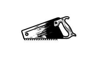 Animation forms a sketch of a chainsaw icon video