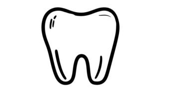 Animation forms a sketch of a tooth icon video