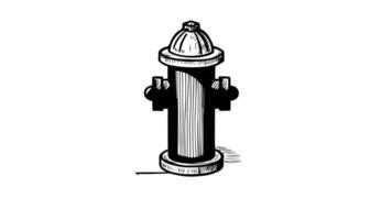 Animation forms a sketch of a water hydrant icon video
