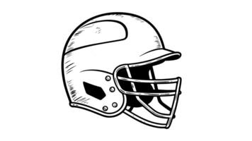 Animation forms a sketch of a baseball helmet icon video