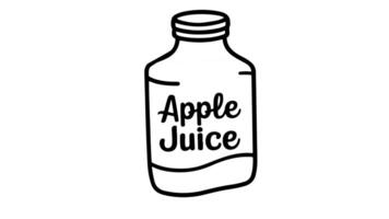 animação formulários uma esboço do a maçã suco ícone video