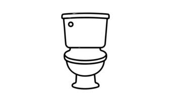 Animation forms a sketch of a sitting toilet icon video
