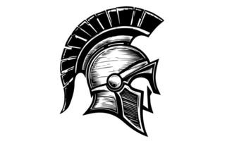 Animation forms a sketch of a Spartan helmet icon video