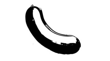 Animation forms a sketch of a sausage icon video