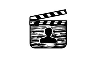 Animation forms a sketch of the clapperboard icon video