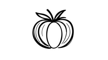 Animation forms a sketch of a tomato icon video