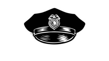 Animation forms a sketch of the police hat icon video