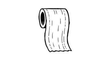 Animation forms a sketch of the toilet tissue icon video