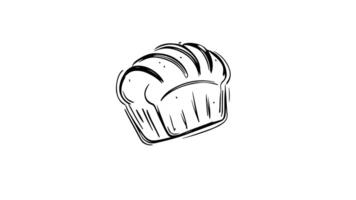 Animation forms a sketch of a bread icon video