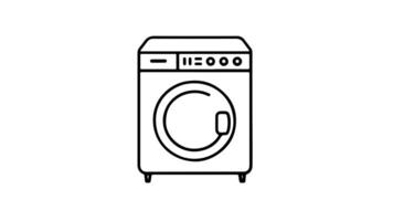 Animation forms a sketch of a washing machine icon video